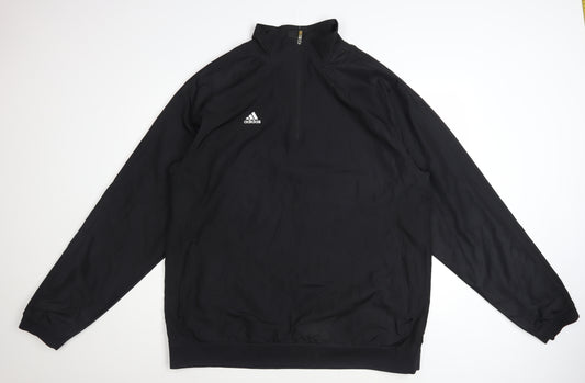 Adidas Men's Black 2XL Basic 1/4 Zip Sports Jacket