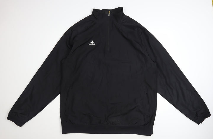 Adidas Men's Black 2XL Basic 1/4 Zip Sports Jacket