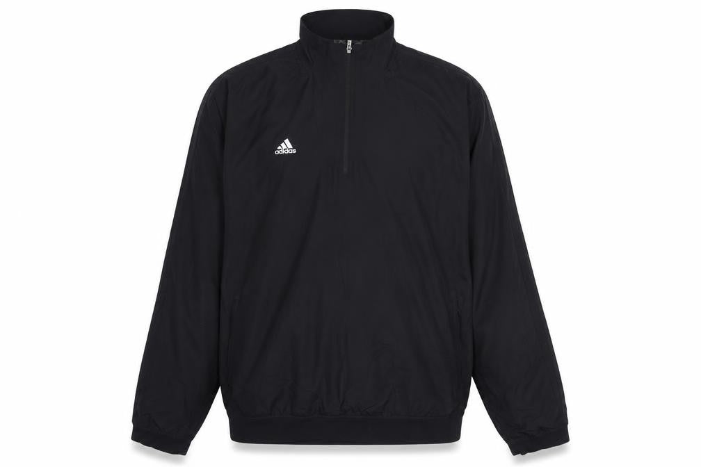 Front view of Adidas Men's Black 2XL Basic 1/4 Zip Sports Jacket