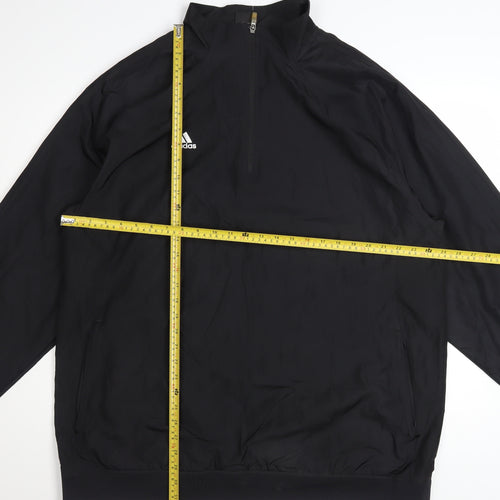 Adidas Men's Black 2XL Basic 1/4 Zip Sports Jacket