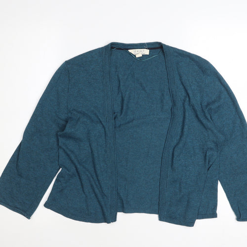 Seasalt Women Blue Organic Cotton Cardigan UK 12 Long Sleeve Knit