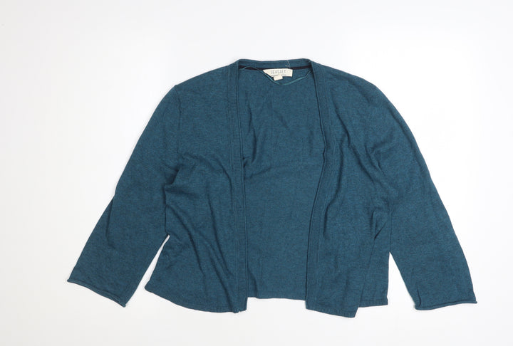 Seasalt Women Blue Organic Cotton Cardigan UK 12 Long Sleeve Knit