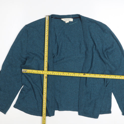 Seasalt Women Blue Organic Cotton Cardigan UK 12 Long Sleeve Knit
