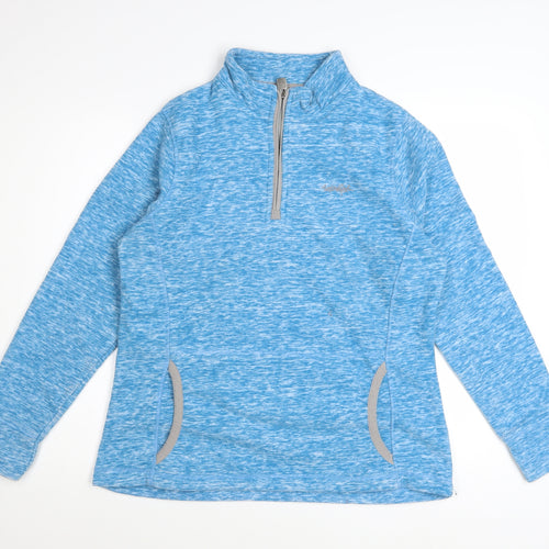 Weird Fish Womens Blue 1/4 Zip Pullover Sweatshirt Size 14