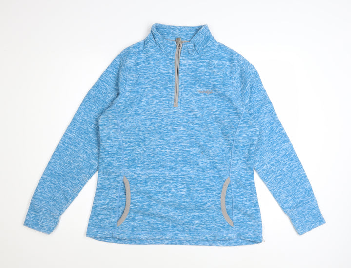 Weird Fish Womens Blue 1/4 Zip Pullover Sweatshirt Size 14