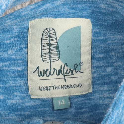 Weird Fish Womens Blue 1/4 Zip Pullover Sweatshirt Size 14