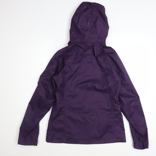 Quechua Women's Purple Waterproof Hooded Rain Jacket Size 8