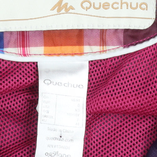 Quechua Women's Purple Waterproof Hooded Rain Jacket Size 8