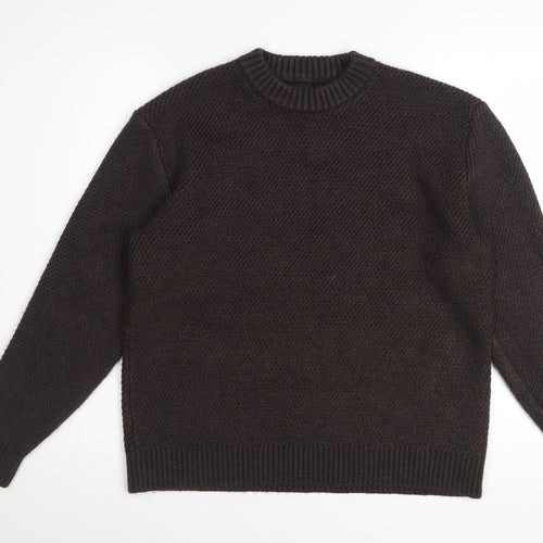 Next Men’s Brown Waffle-Knit Pullover Jumper Size L