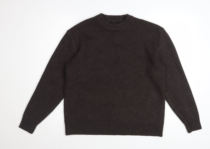 Next Men’s Brown Waffle-Knit Pullover Jumper Size L