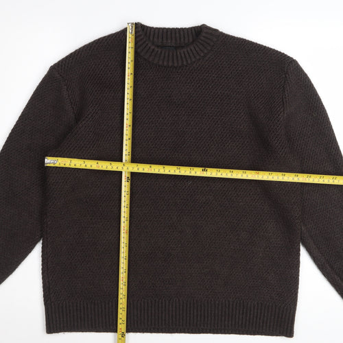 Next Men’s Brown Waffle-Knit Pullover Jumper Size L
