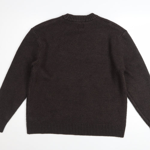 Next Men’s Brown Waffle-Knit Pullover Jumper Size L