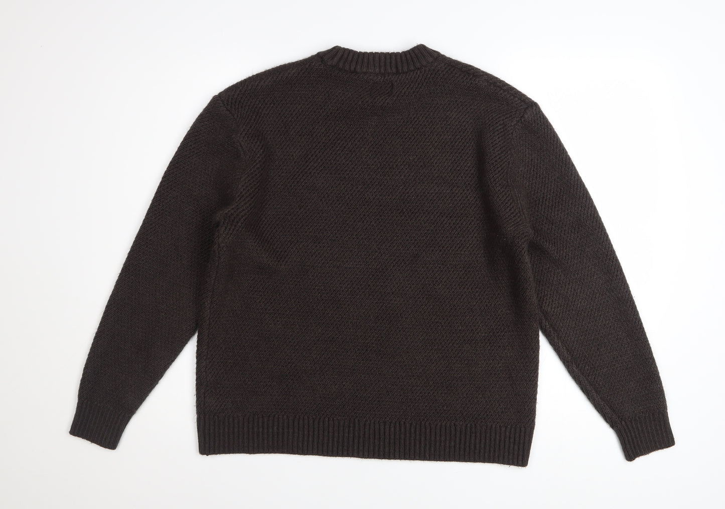 Next Men’s Brown Waffle-Knit Pullover Jumper Size L