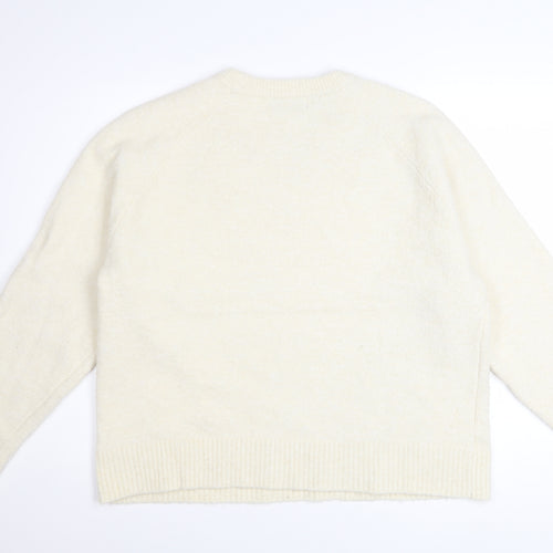 Marks and Spencer Women’s Ivory Beaded Crew Neck Jumper L