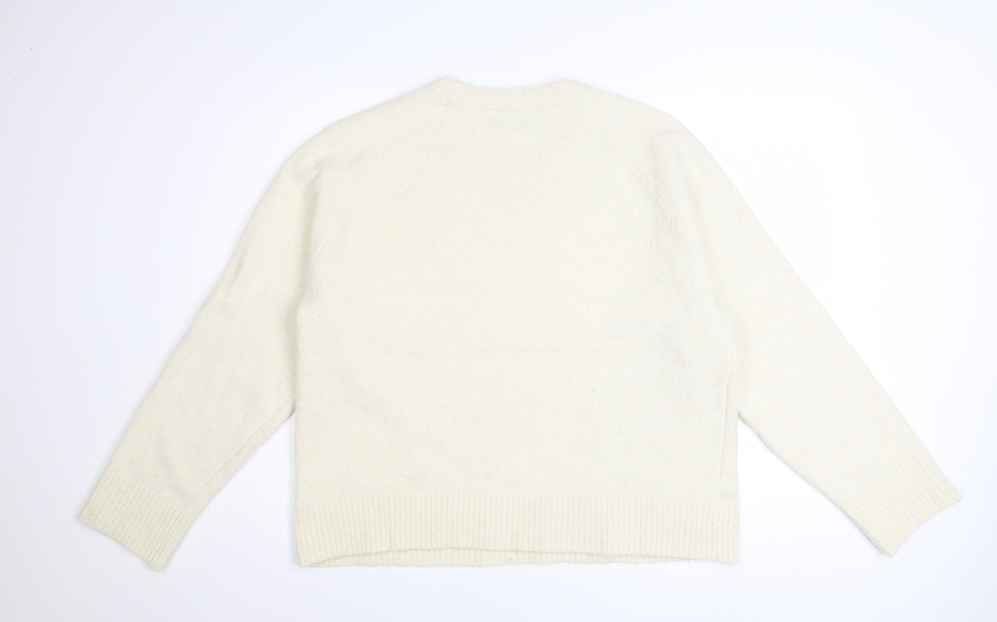 Marks and Spencer Women’s Ivory Beaded Crew Neck Jumper L