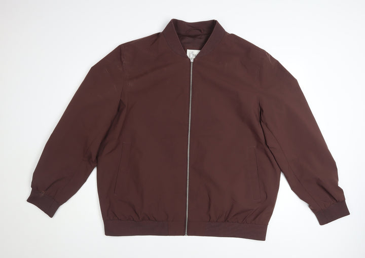 Marks and Spencer Men’s Brown XL Bomber Jacket Polyester Zip Casual