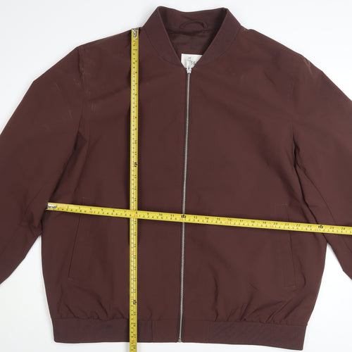 Marks and Spencer Men’s Brown XL Bomber Jacket Polyester Zip Casual