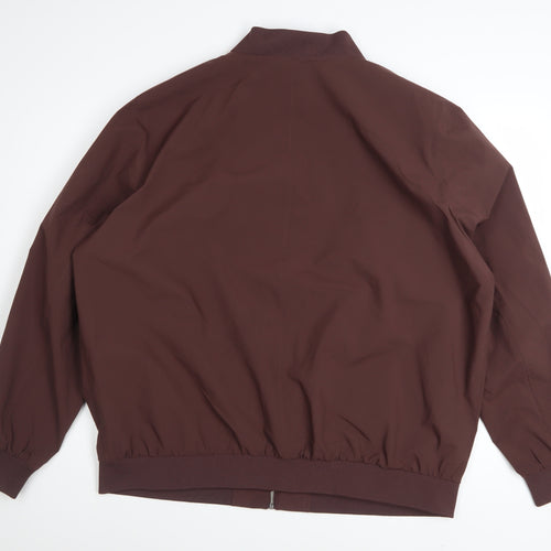 Marks and Spencer Men’s Brown XL Bomber Jacket Polyester Zip Casual