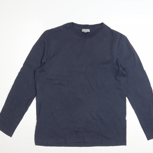 COS Men's Blue Long Sleeve Crew Neck Cotton T-Shirt Size S