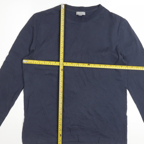 COS Men's Blue Long Sleeve Crew Neck Cotton T-Shirt Size S