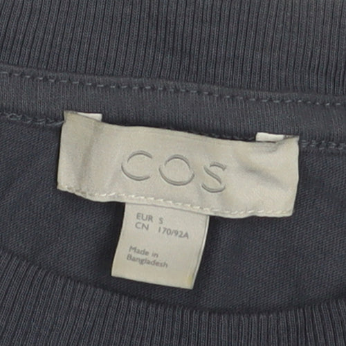 COS Men's Blue Long Sleeve Crew Neck Cotton T-Shirt Size S