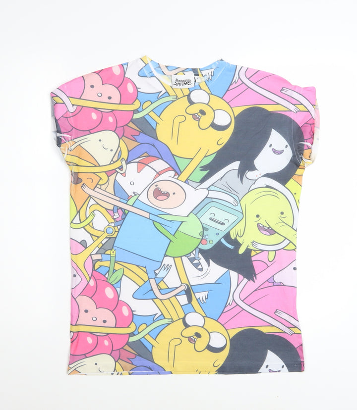 Adventure Time Womens Multicoloured Size 8 Cartoon Print T-Shirt
