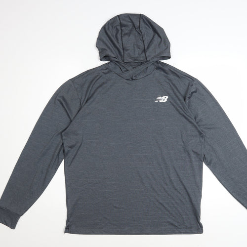 New Balance Men's Grey Pullover Athletic Hoodie S
