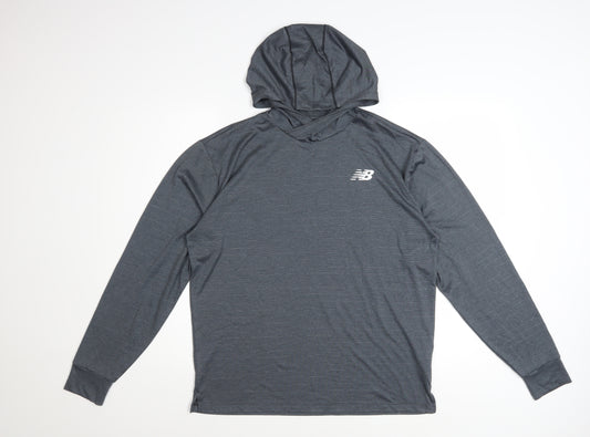New Balance Men's Grey Pullover Athletic Hoodie S