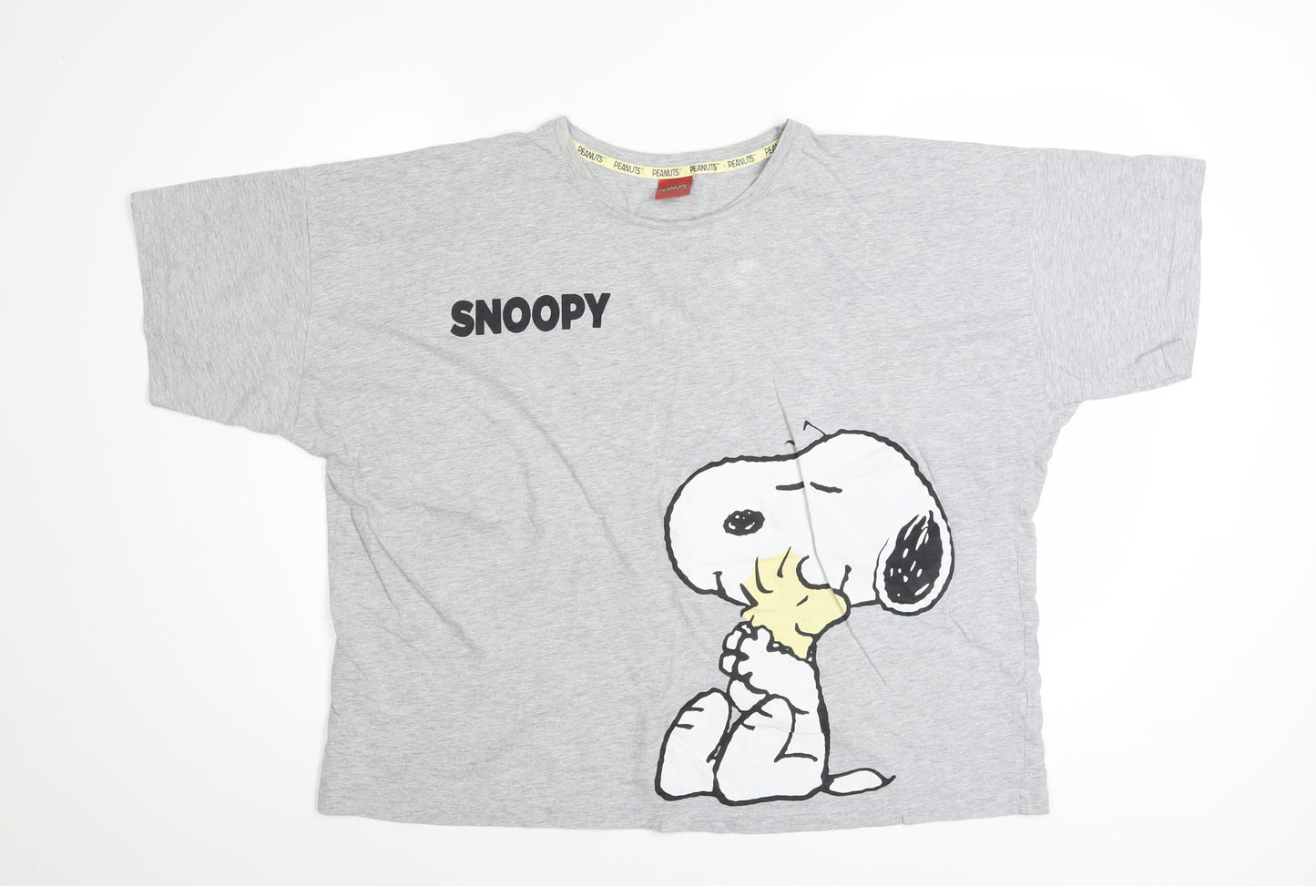 Peanuts Women’s Grey Snoopy Graphic T-Shirt Size 16 Relaxed Fit