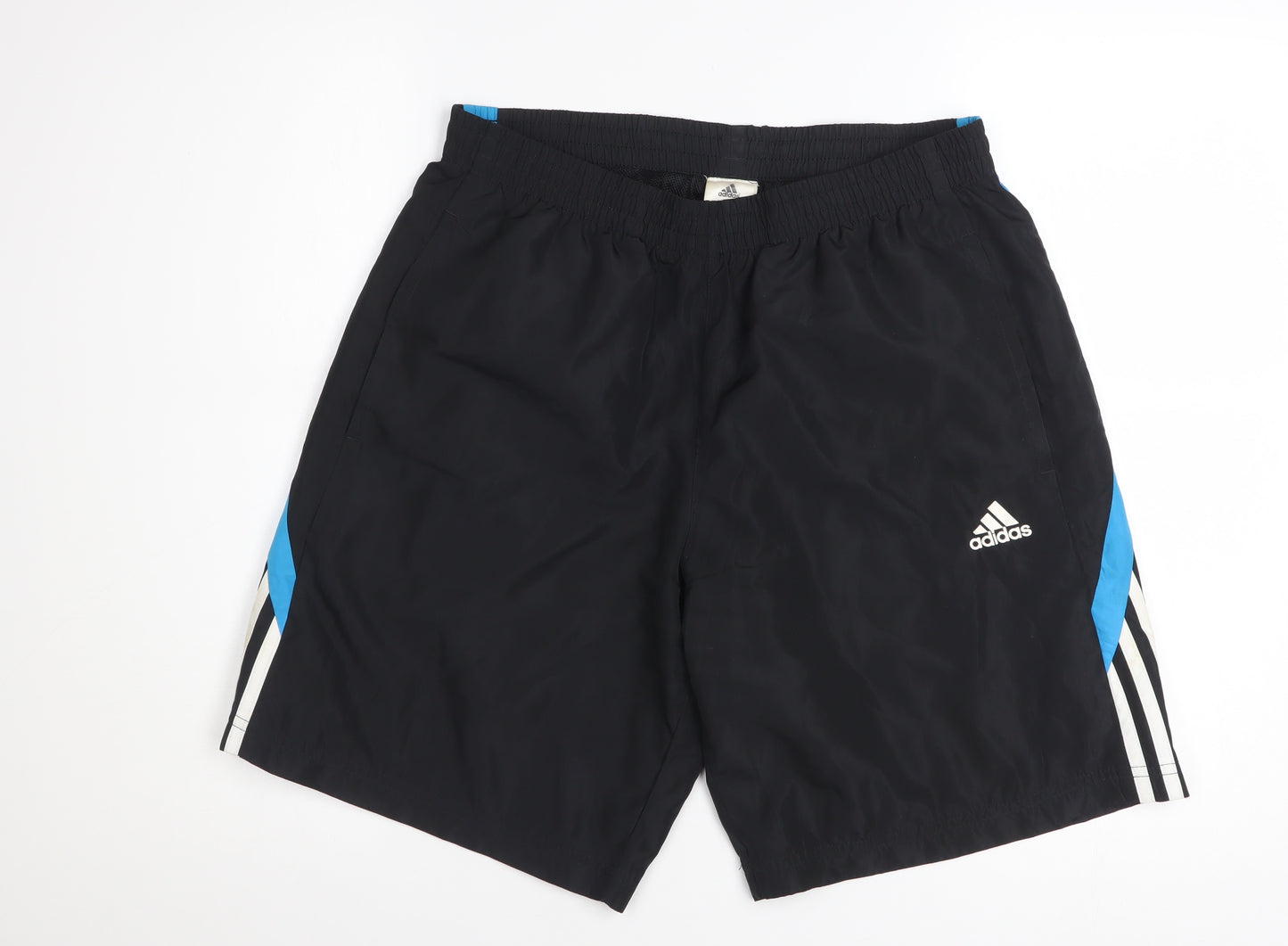 Adidas Men's Black Athletic Sports Shorts Size M Elastic Waist
