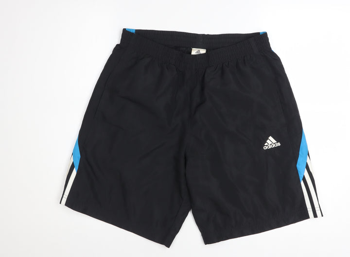 Adidas Men's Black Athletic Sports Shorts Size M Elastic Waist