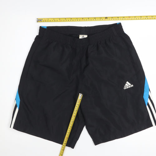 Adidas Men's Black Athletic Sports Shorts Size M Elastic Waist