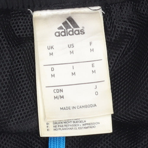 Adidas Men's Black Athletic Sports Shorts Size M Elastic Waist