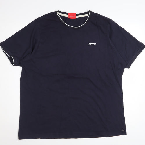 Slazenger Mens Blue XL Crew Neck Cotton T-Shirt