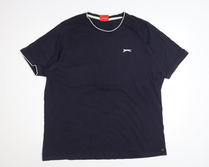 Slazenger Mens Blue XL Crew Neck Cotton T-Shirt