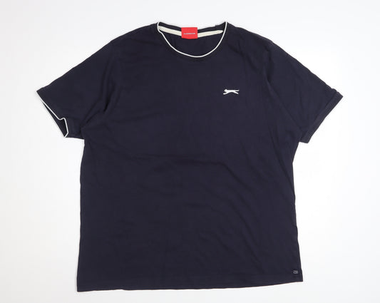 Slazenger Mens Blue XL Crew Neck Cotton T-Shirt