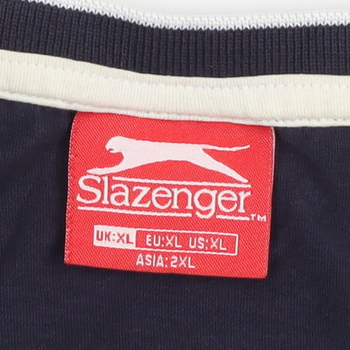 Slazenger Mens Blue XL Crew Neck Cotton T-Shirt