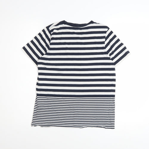 COS Women's Navy Striped Cotton Short Sleeve T-Shirt Size S