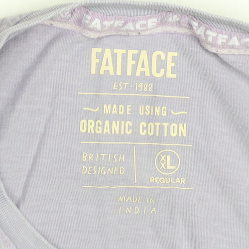 FatFace Men's Purple Organic Cotton XL Regular Fit T-Shirt