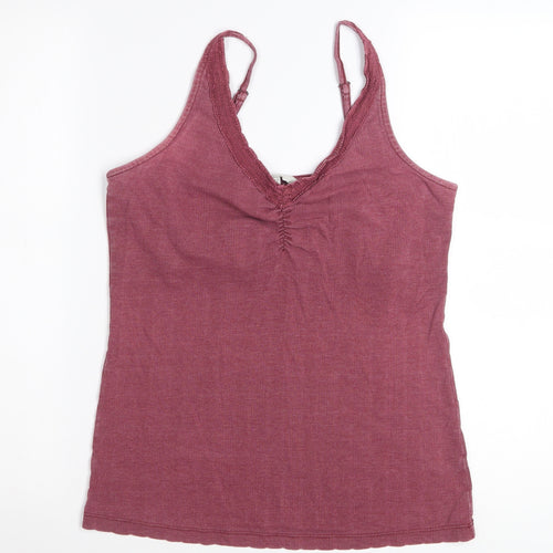 FatFace Womens Purple Lace Trim Cotton Camisole Tank Top UK 10