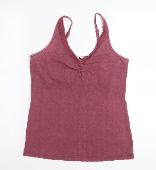 FatFace Womens Purple Lace Trim Cotton Camisole Tank Top UK 10