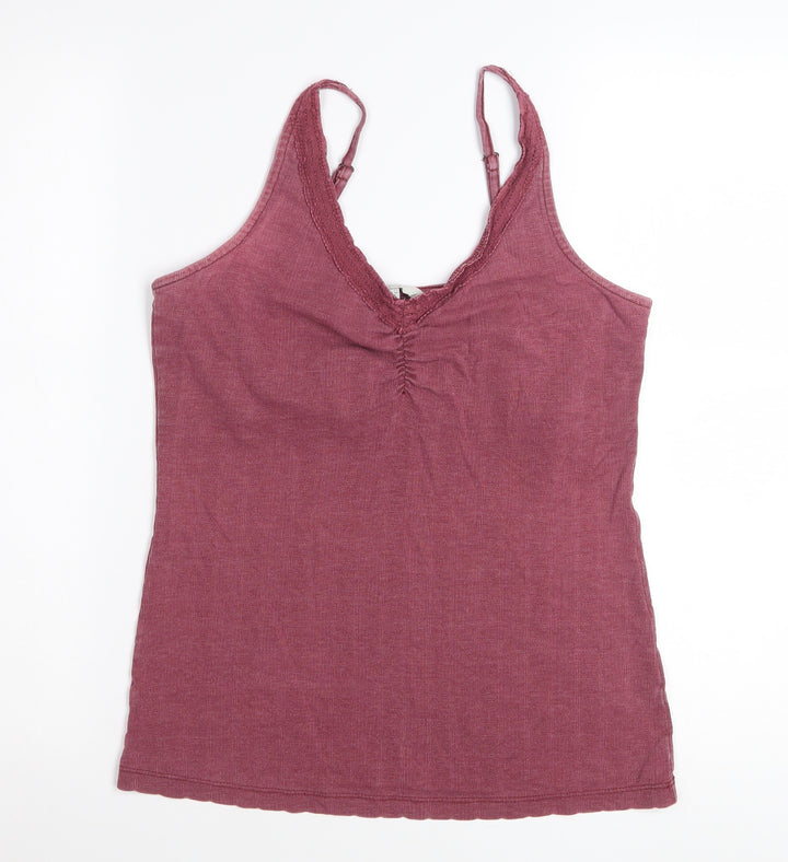 FatFace Womens Purple Lace Trim Cotton Camisole Tank Top UK 10