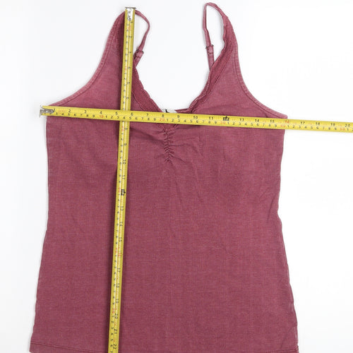 FatFace Womens Purple Lace Trim Cotton Camisole Tank Top UK 10