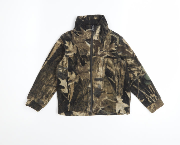 Columbia Boys Brown Camouflage Fleece Full Zip Jacket 4 Years