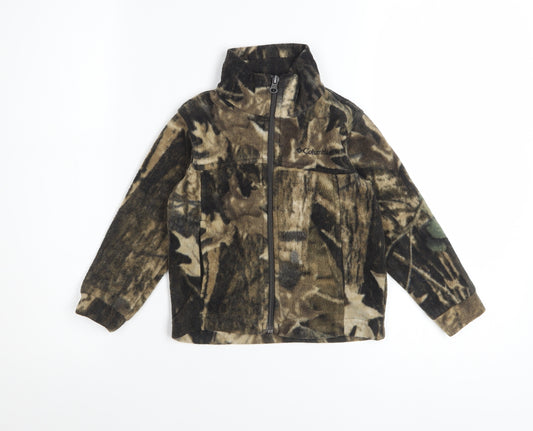 Columbia Boys Brown Camouflage Fleece Full Zip Jacket 4 Years