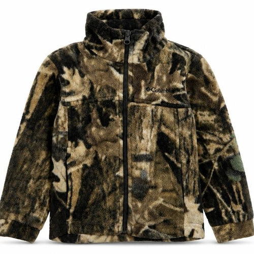 Columbia Boys Brown Camouflage Fleece Full Zip Jacket 4 Years