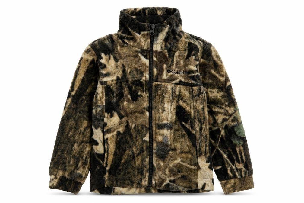 Columbia Boys Brown Camouflage Fleece Full Zip Jacket 4 Years