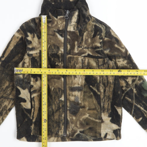 Columbia Boys Brown Camouflage Fleece Full Zip Jacket 4 Years