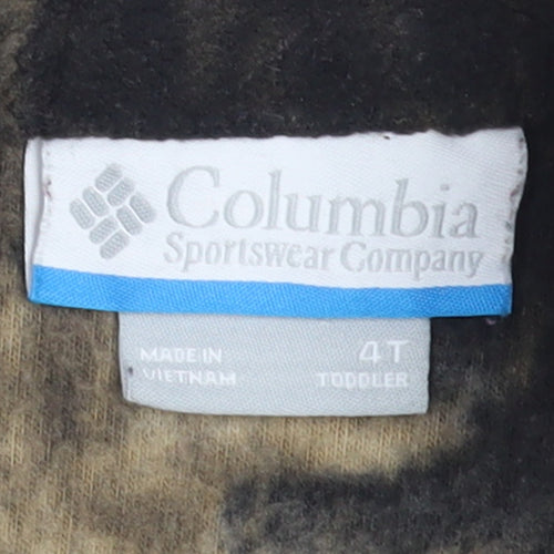 Columbia Boys Brown Camouflage Fleece Full Zip Jacket 4 Years