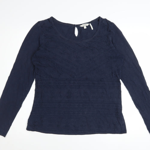FatFace Women's Blue Long Sleeve Embroidered Tunic Blouse Size 12